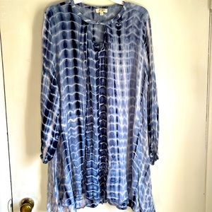 Blue tie dye short dress